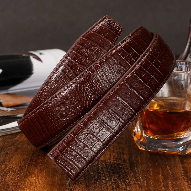Männer Automatische Schnalle Gürtel Keine Schnalle Gürtel Marke Gürtel Männer Hohe Qualität Männlich Echte Strap Jeans Gürtel 3,5 cm gürtel – Detail 4