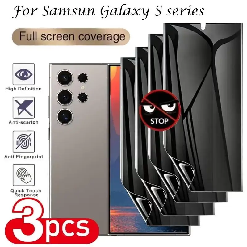 3Pcs Privacy Hydrogel Screen Protector Film For Samsung Galaxy Note 10 9 8 Samsung S8 S9 Plus S10E S23 S20 S21FE Note 20Ultra