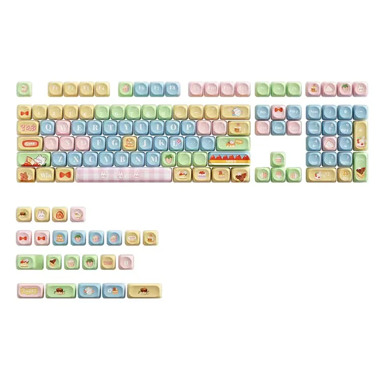 

Cake House Theme Keycap MOA Profile Gift Cute PBT Keycaps 123 Keys Cute Key Cap Dye Sublimation Mechanical Keyboard Keycap