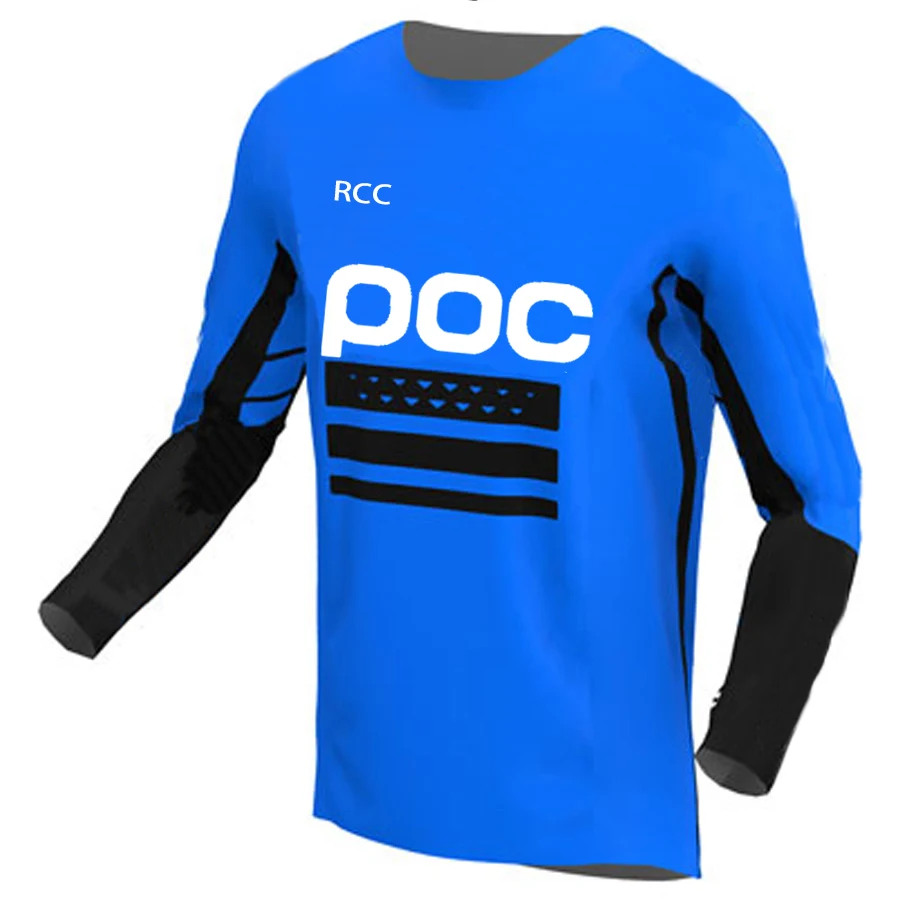 RCC POC 2024 Men Cycling Motocross Jersey Downhil Mountain Bike DH Shirt MX Motorcycle Clothing Ropa for Boys MTB T-Shirts