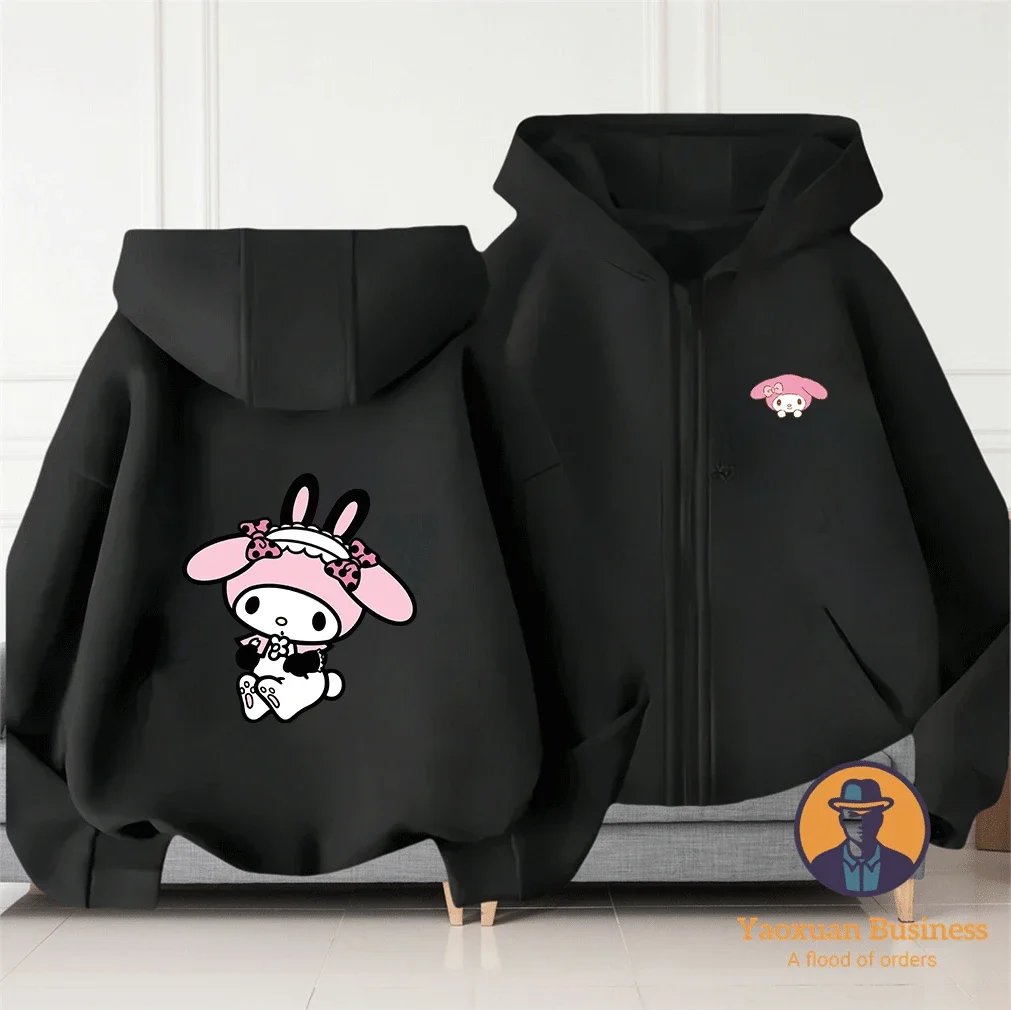 

Fashion Zipper Hoodie Pure Cotton Sanrio My Melody Cartoon Printed Autumn Winter Student Kidswear