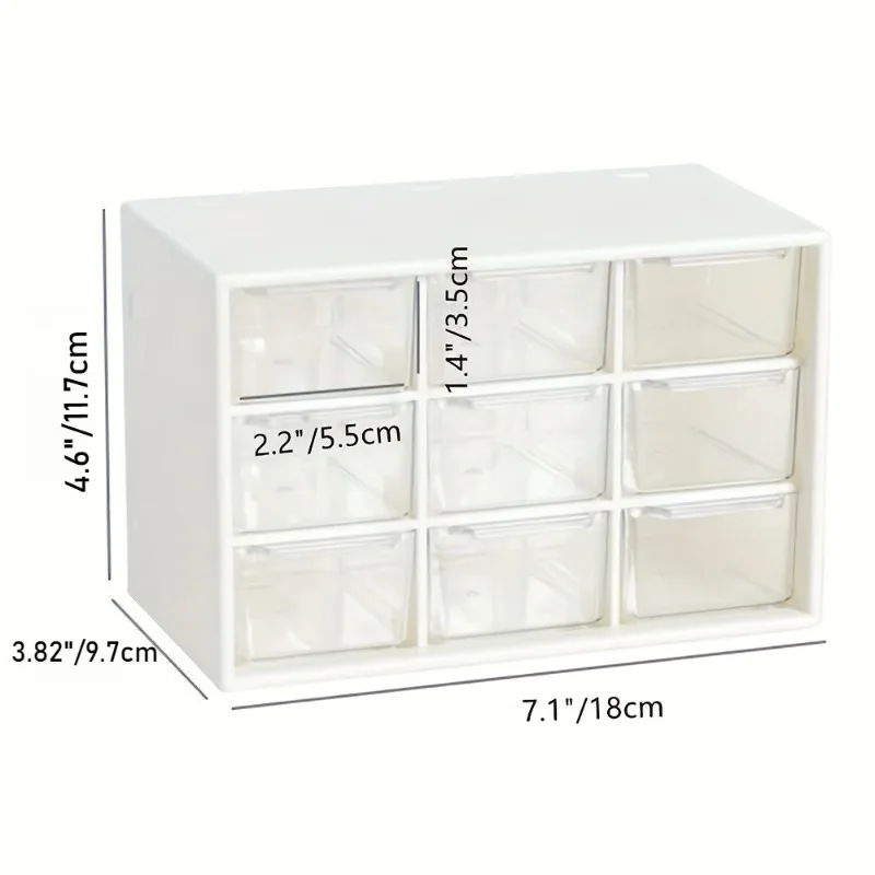 8pcs Desktop Plastic Organizer Box High Transparency Mini Drawers Organizer Hair Clips/Stickers/Handmade Additions Storage Boxes