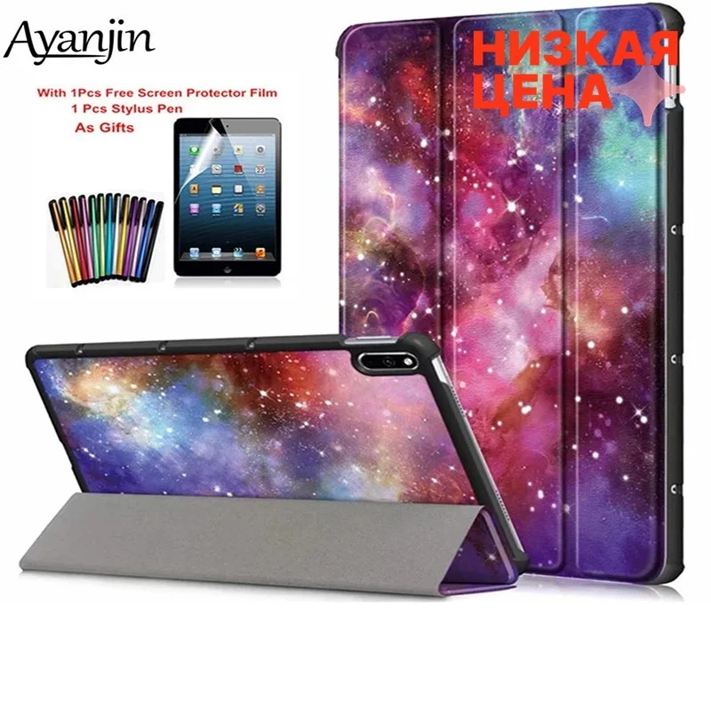 Tablet Case Voor Huawei Matepad 10.4 Case BAH4-W19 BAH3-W09 BAH3-AL00 Slim Pu Leer Voor Honor V6 Cover Protector Shell + film + Pen