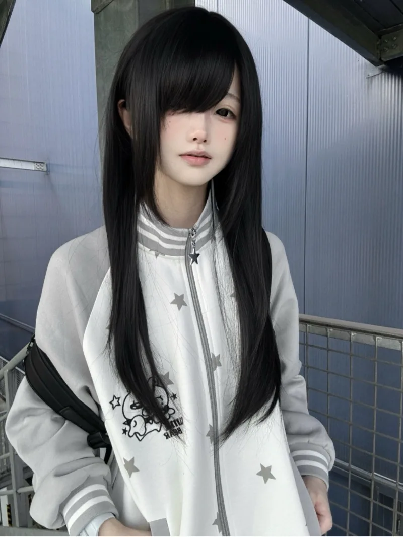 Star Y2k veste à capuche couche d'air mignon Vintage manches Raglan veste à glissière japonais ample mignon doux sweat manteau pour dames
