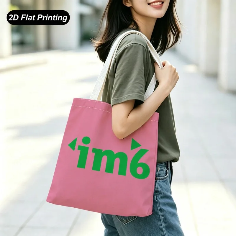 1PC【Tote Bag】2DFlat effect，bag features a green letter print with an design，Modern & minimalism，Lightweight,