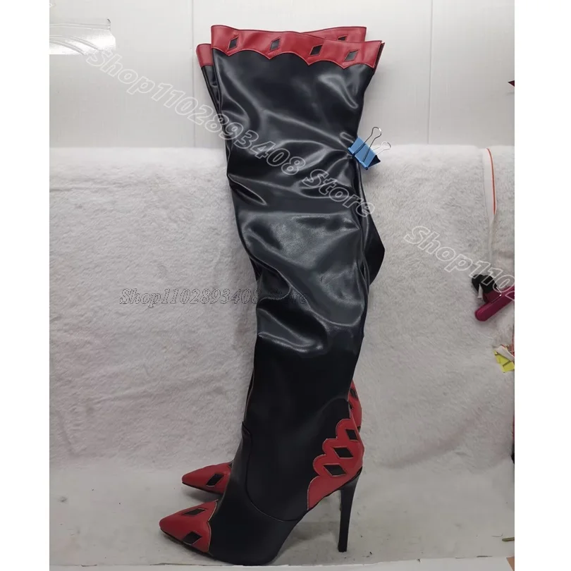 Totem Stivali a spillo in pelle opaca Punta a punta Stile britannico Primavera Donna Party Casual Stivali sopra il ginocchio 2025 Zapatos Para Mujere