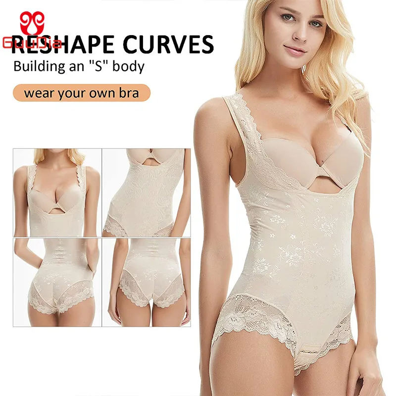 GUUDIA Bodysuit Shapewear Open Bust Shapers Slimming Body Shaper Colombianas Seamless Butt Lifter Push Up Shapers Slimming