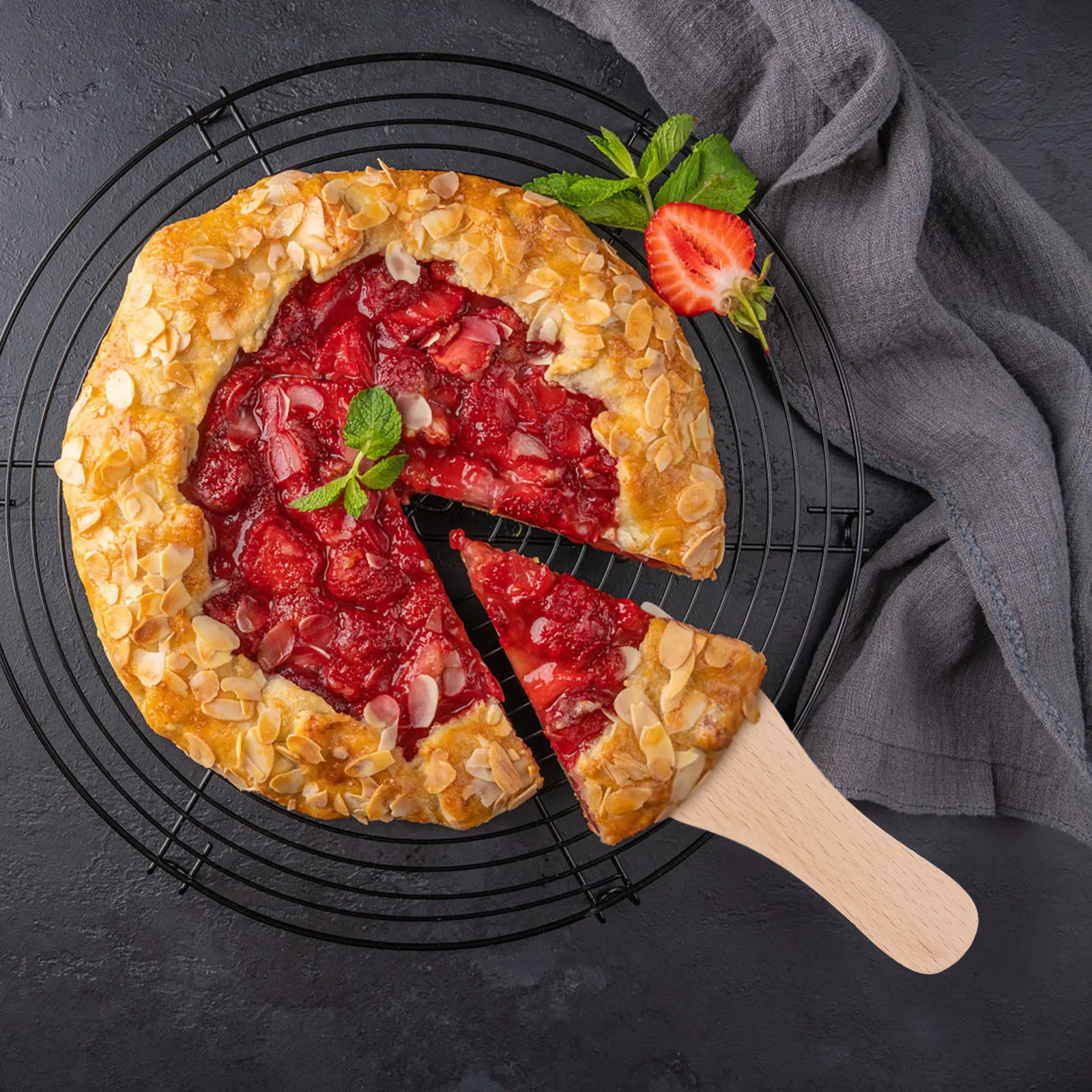 

6Pcs Heat Resistant Wooden Spatula Set Food Grade Safe Material No Scratch Surface for Cooking Baking Utensil Tools