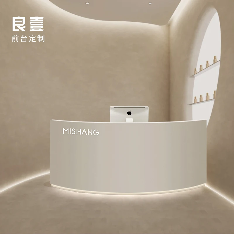 

Meeting Table Reception Hairdresser Reception Counter Cosmetics Small Desk Server Motherboard Speech Bancone Reseption Steel Arc