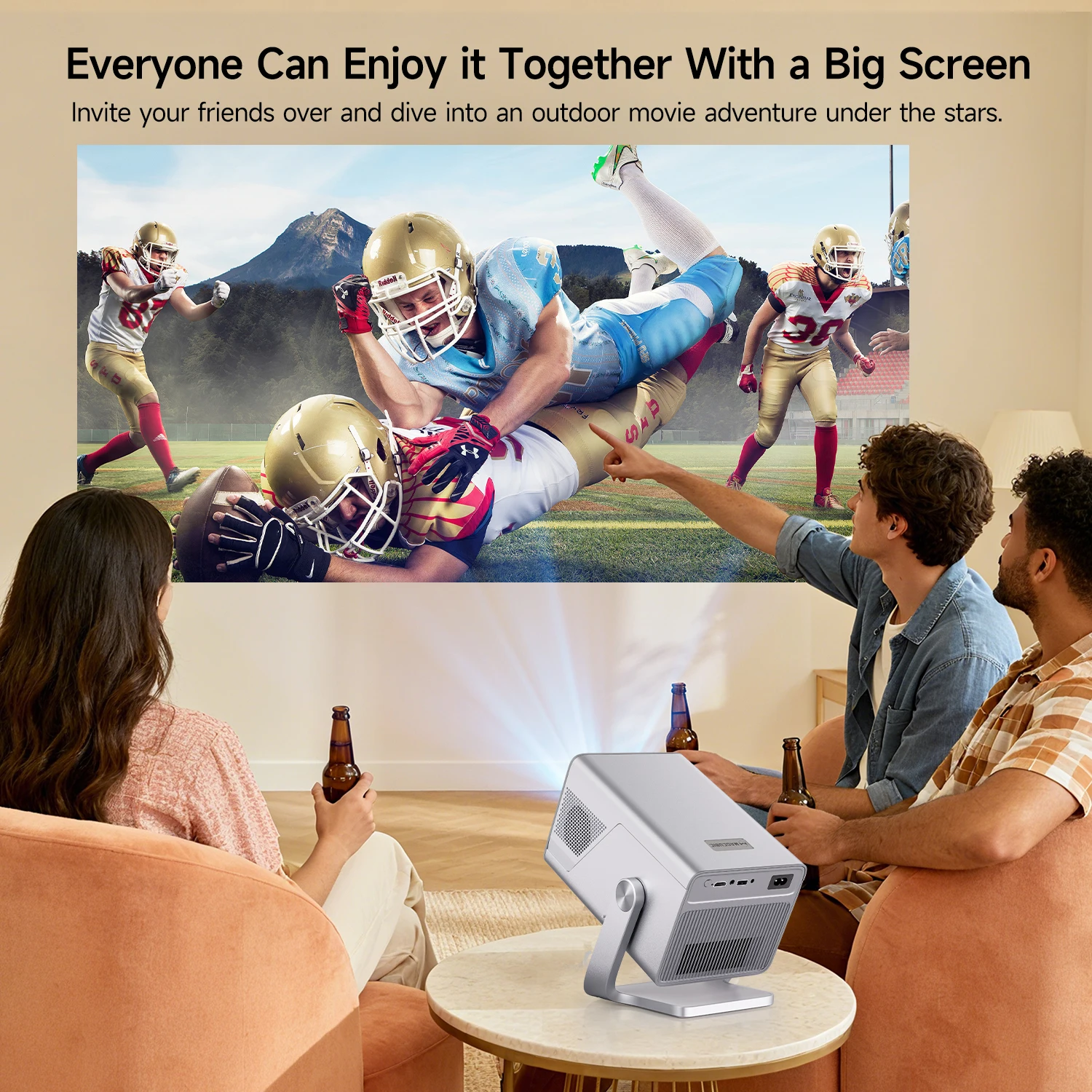 Magcubic X7 1000 ANSI 8K Smart-Projektor, 1080P mit integrierten Apps, Autofokus Heim- und Outdoor-Beamer mit Android 14 OS – Detail 11