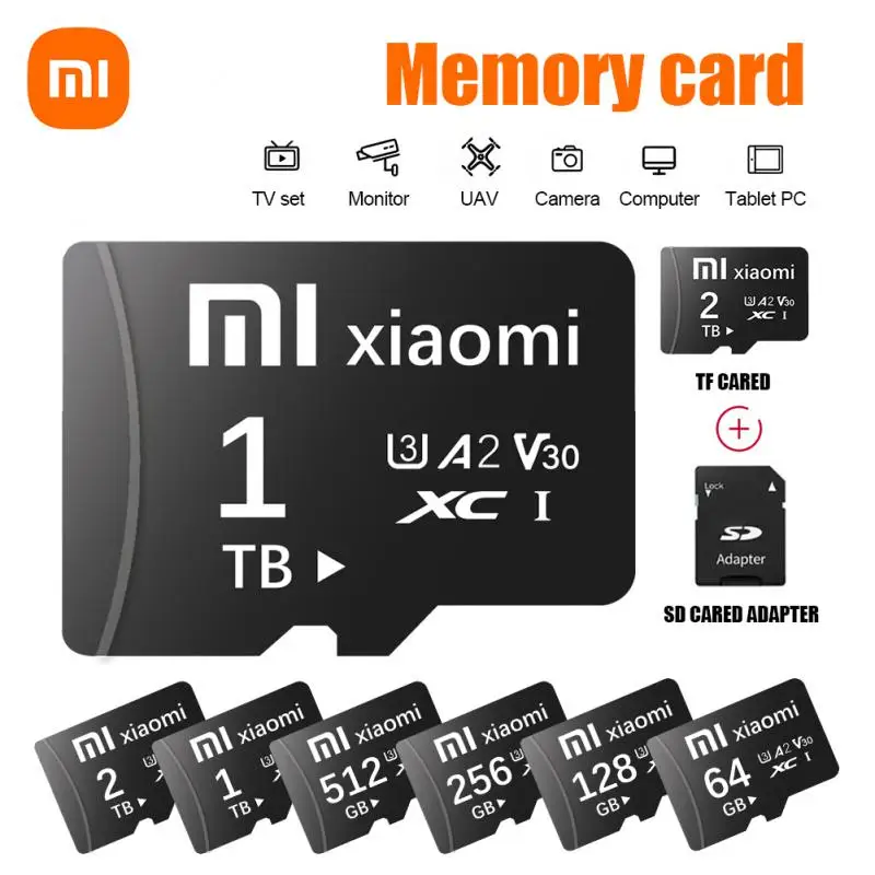 Xiaomi Cartão Micro SD de Alta Velocidade, Mini Cartões SD, Cartão Flash para Nintendo Switch, 2TB, 1TB, 128GB, 256GB, V60, 512GB, UHS-1 TF