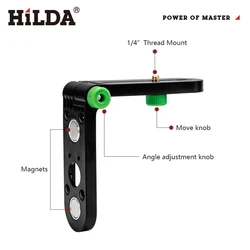 HILDA Mini Laser Ebene Wand Halterung Einstellbare 180 ° Für 1/4 