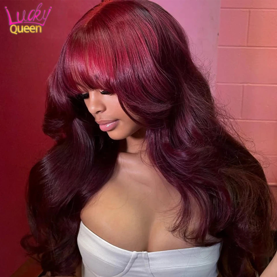 วิกผมแท้สีเบอร์กันดี 99J แบบ W - Glueless Wear And Go Human Hair Wig บทวิจารณ์และราคา