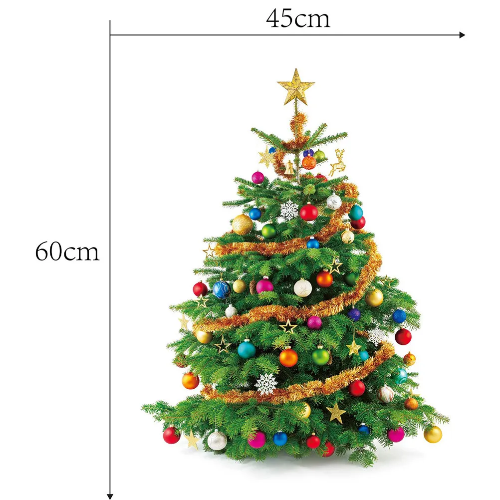 Christmas Tree Wall Sticker PVC Decor for Home, Office, Dorm – Festive Holiday Decoration to Brighten Space