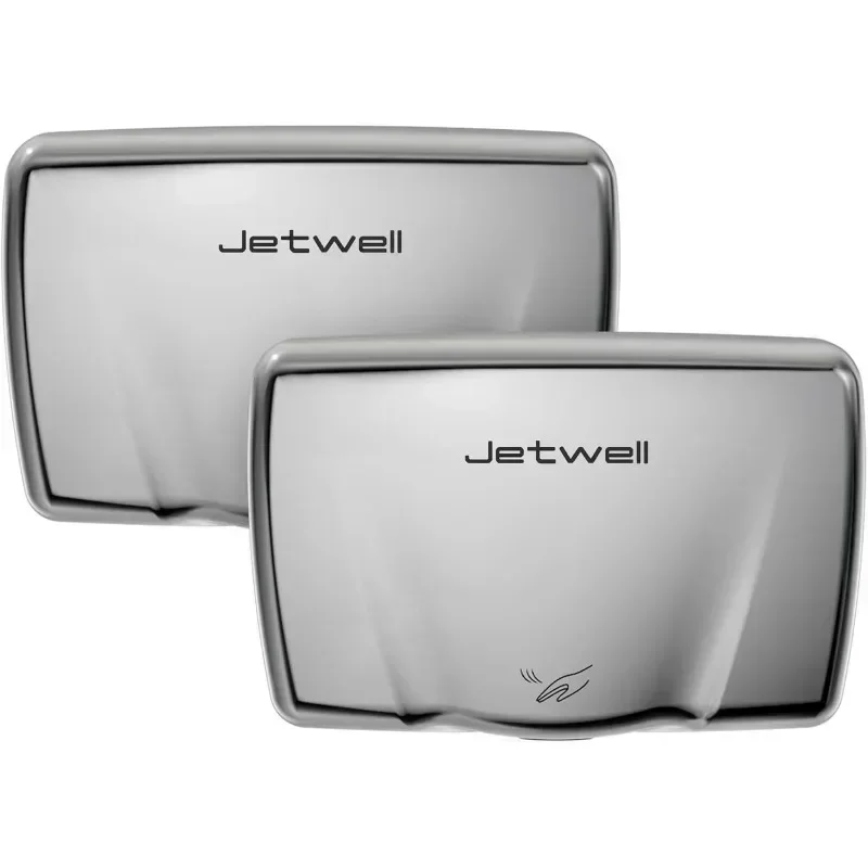 JETWELL Compact Bathroom Hand Dryer Commercial - Heavy Duty High Speed Stainless Steel Hand Dryer with Heat Switch