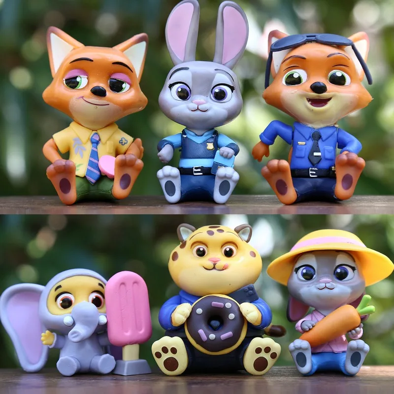 Collectible 6-Piece Articulated Dolls, Disney Zootopia, Full Character Kids' Desktop Ornament DealKids' Disney Kids Toy Special