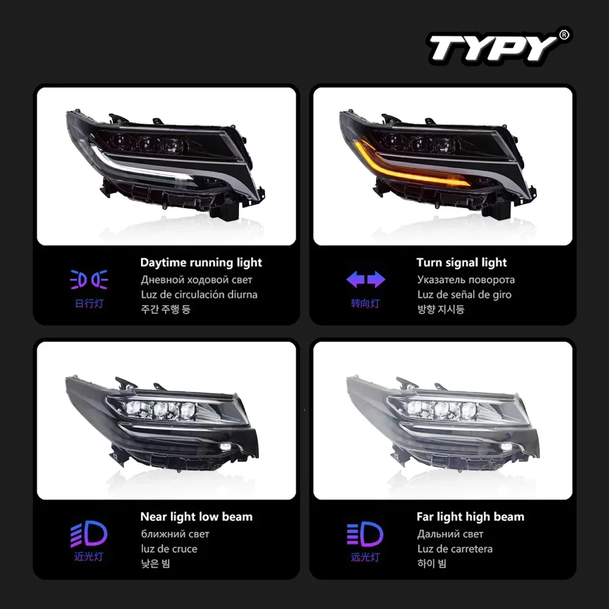 

TYPY New LED Head Lamp Upgrade Modified For Toyota Alphard Headlight2015-2023Headlight Dynamic Signal Head Lamp Auto Accessories