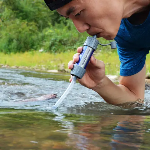 Portable Outdoor Water Filter Straw Emergency Water Purifier Filtration System For Camping Hiking Survival Travel
