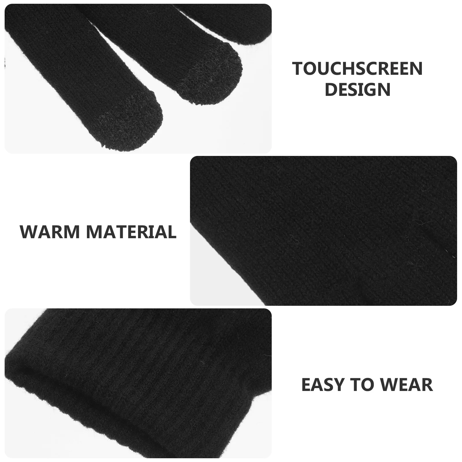 1Pair Touchscreen Warm Knit Gloves Fingerless Winter Gloves Outdoor Cold Weather Protection Women Men Cycling Hiking