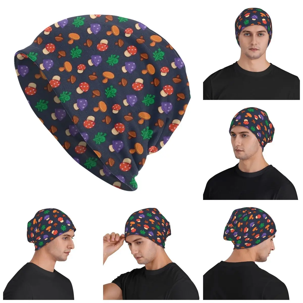 

Stardew Valley Mushrooms Warm Knitted Cap Hip Hop Bonnet Hat Autumn Winter Outdoor Beanies Hats for Men Women Adult