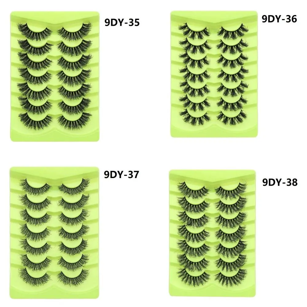 7 Pairs Natural Long False Eyelashes Thick Fluffy Lashes Eyelash Extension Cat Eye Eyelashes Reusable Soft Curled 3D Mink Lashes