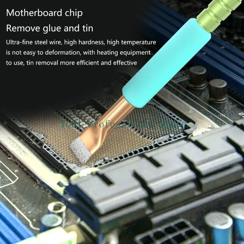 57QF 2Pcs Motherboard IC Keyboards for Computer Head Esd Cleaner Maintenance Cleaning Safe Brush Tool Circuit Board