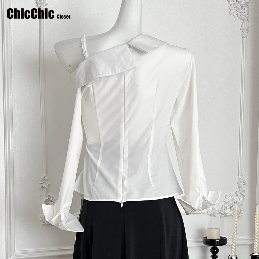 Lusi mesmo estilo 2 peças camisas de roupas femininas blusas camisa branca 2025 nova feminina elegante linha a saia de meio corpo estilo coreano