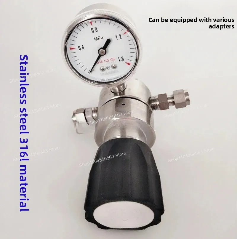 Hydrogen chloride steel cylinder pressure regulator, chlorine stainless steel pressure regulator 316L dual gauge