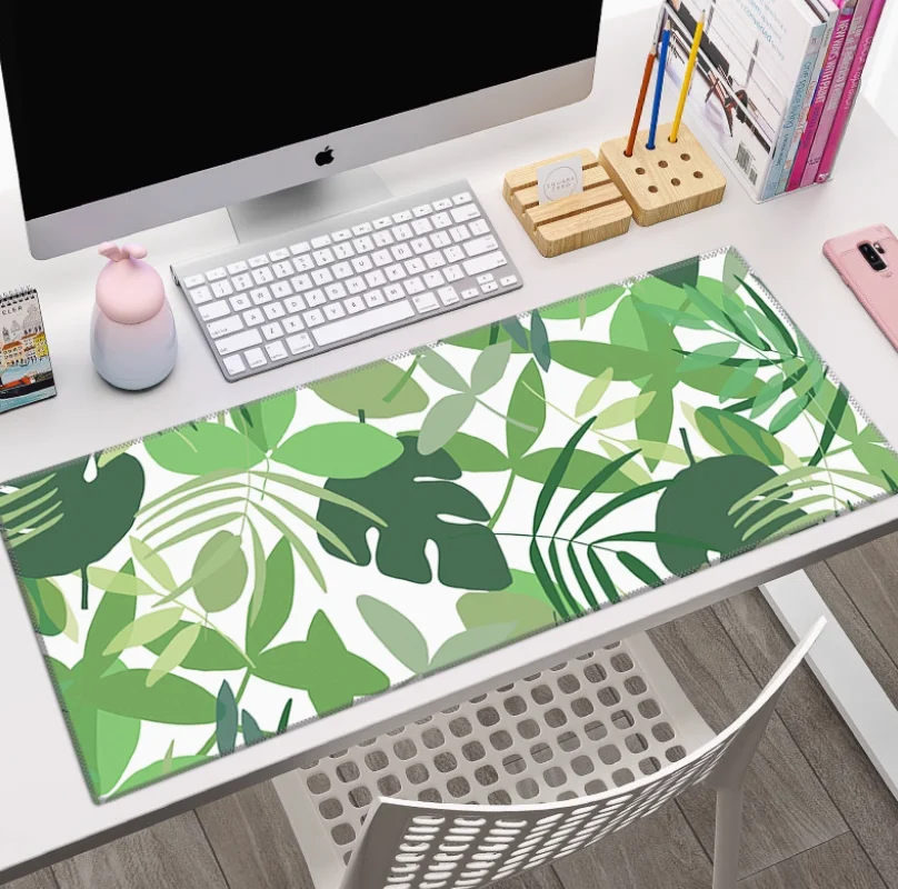 

Natural Rubber Big Nordic Green Plant Turtle Back Bamboo Mouse Pad Super Large Waterproof Gaming Office Computer Keyboard Desk