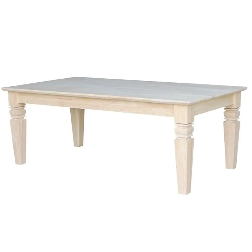 

Unfinished Solid Hardwood Coffee Table With Butcher Block Top