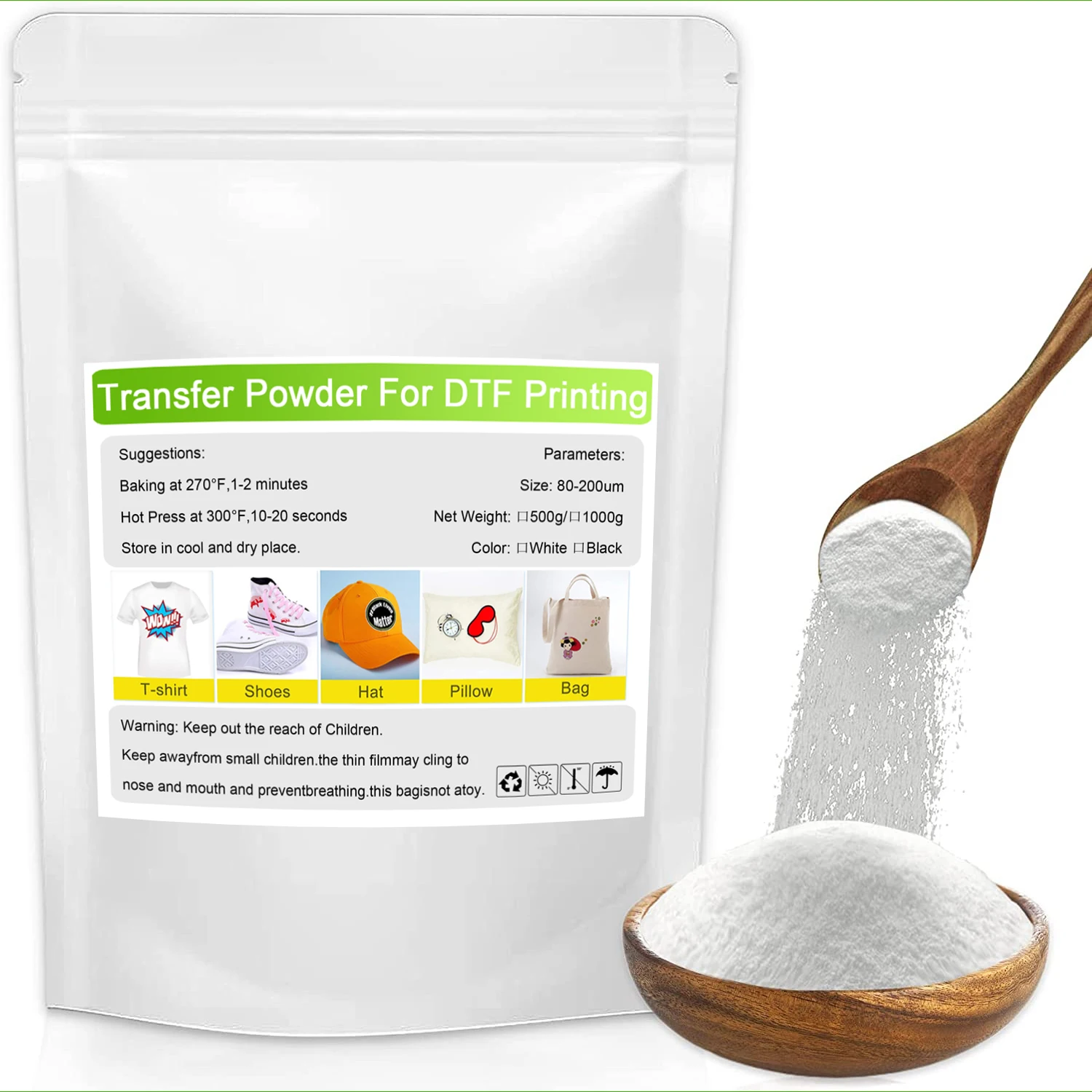DTF Powder DTF Printer Hot Melt Powder for DTF Transfer Film DTF Printer DTF Poliamida Powder for DTF Direct Transfer Film