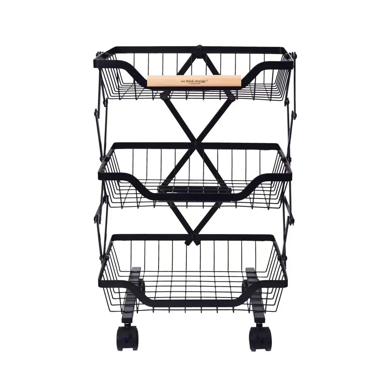 23.23in Drawer Rack Utility Cart Fruit Vegetable Storage Basket Kitchen Storage cart on Wheels