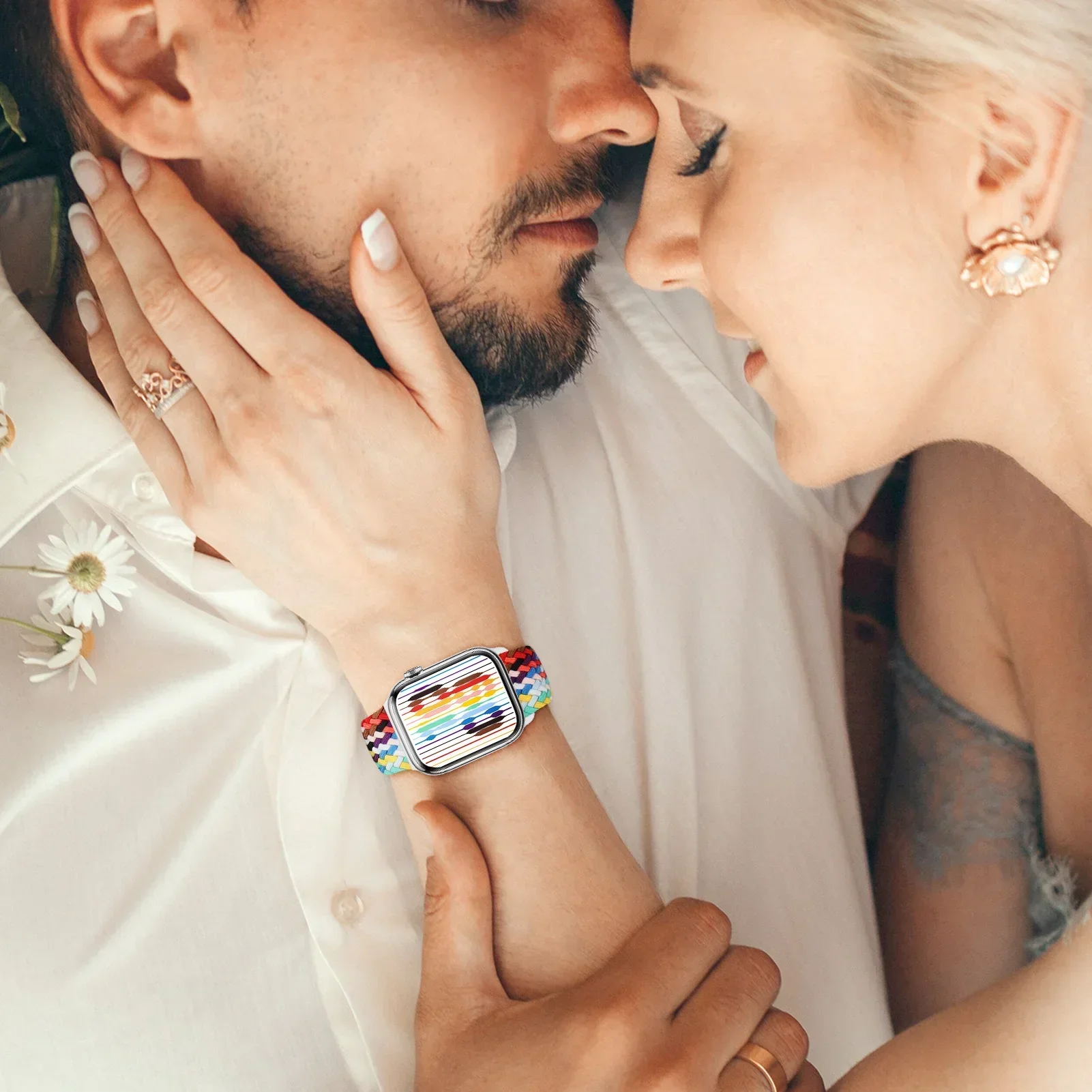 Плетеный ремешок для Apple watch Ultra Band 49 мм 44 мм 45 мм 42 мм 41 мм, нейлоновый эластичный браслет для iWatch series 8 7 6 5 4 se 3