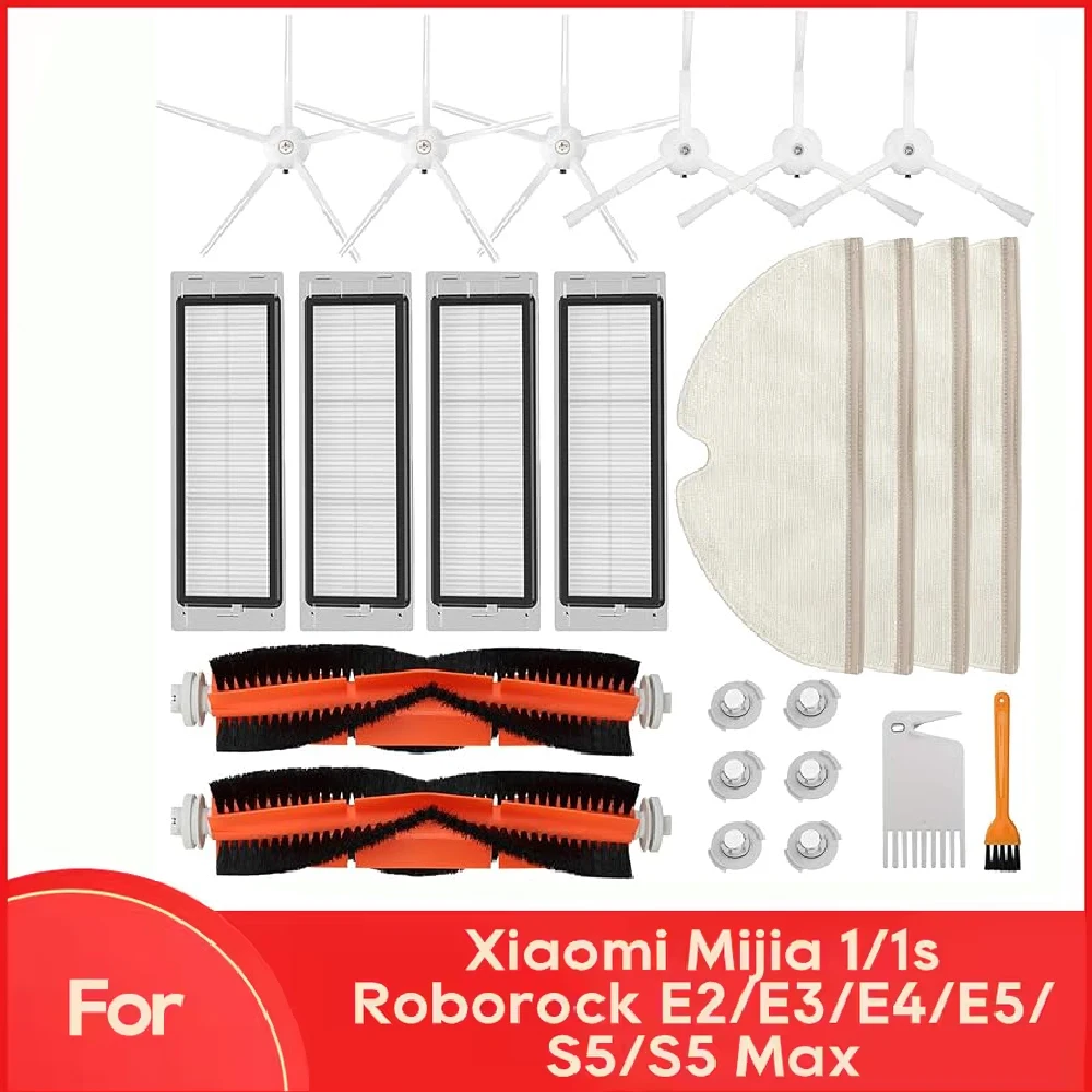 Roborock Robot Vacuum Replacement Parts for Roborock S6 Pure S6 E4 S4 Max S6 MaxV S5 S5 Max S4 E2 E3 E5  Main Side Brush Filter