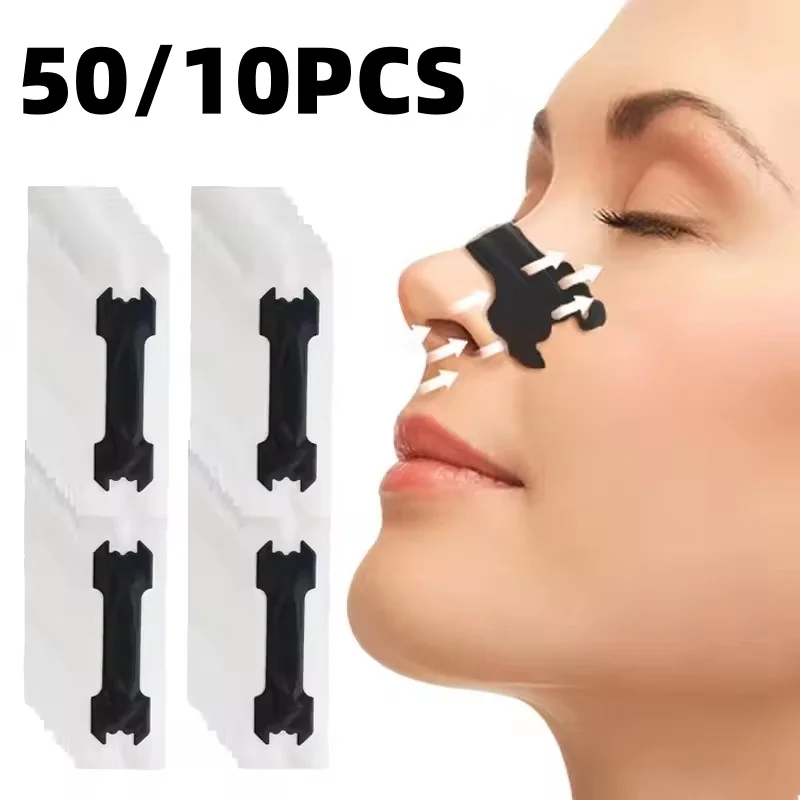 

10/50pcs Snoring Stickers Breathing Nose Strips Physical Airway Expansion for Improved Nose Vent Anti-Snoring Comfort Sleep Aid