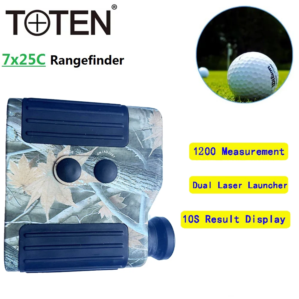 

TOTEN Professional Golf 7x25 Лазерный дальномер 8 ° Измеритель расстояния Big Field 1200M, бинокль дальнего действия, охотничья оптика, телеметр