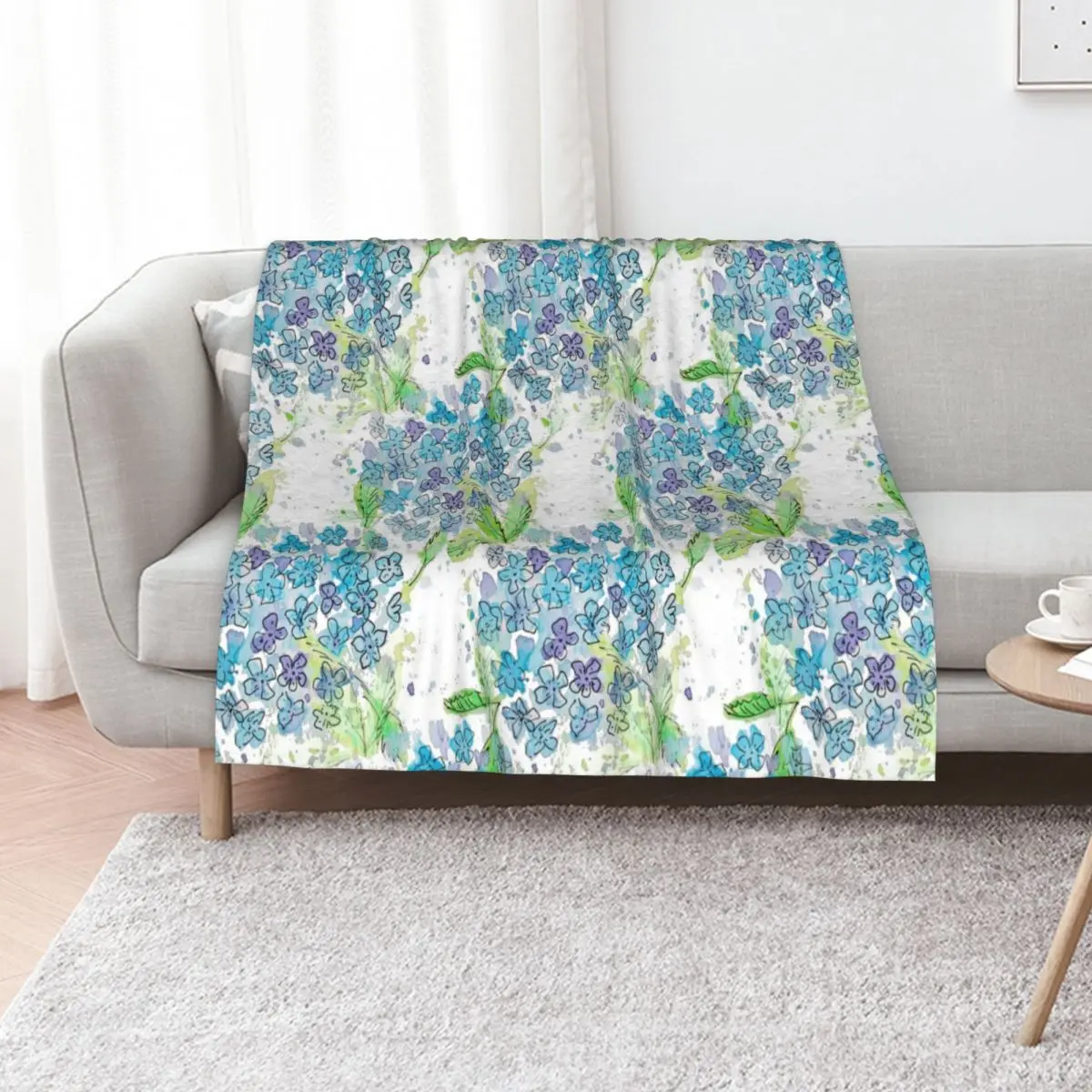 

Hydrangeas Watercolour Throw Blanket Fashion Sofas Blankets For Bed sofa bed for babies Blankets