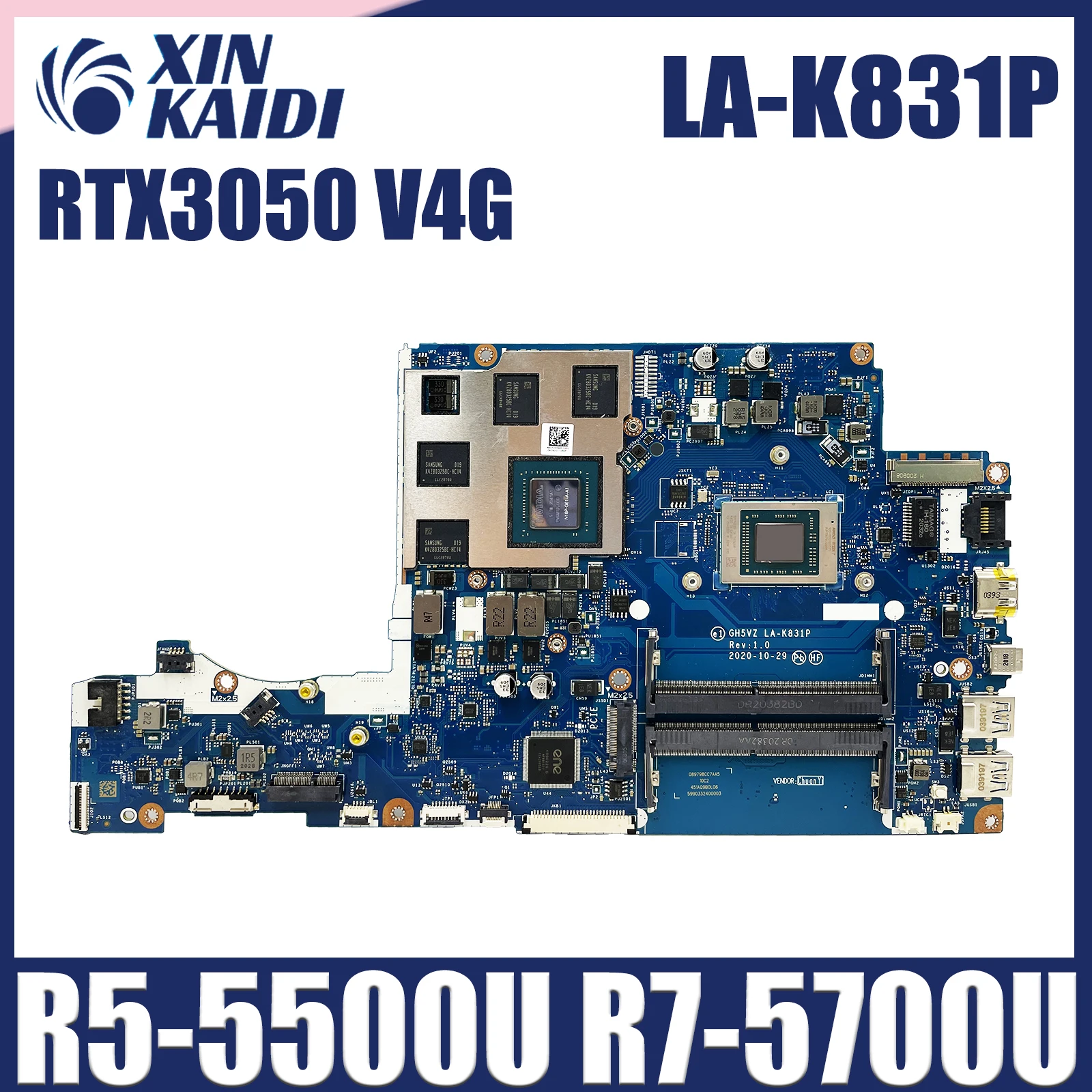 

LA-K831P Mainboard For Acer Aspire 7 A715-42G Laptop Motherboard with R5-5500U R7-5700U CPU RTX3050 V4G 100% Teste