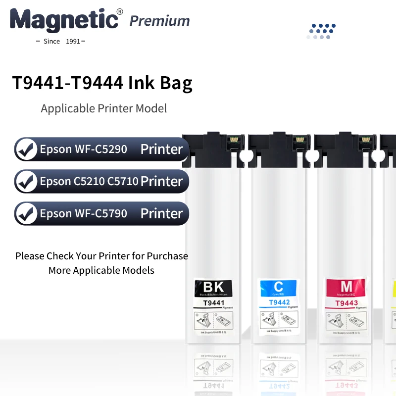 

T9441 T9442 T9443 T9444 Мешок с пигментными чернилами для принтера Epson WorkForce Pro WF-C5790DWF WF-C5710DWF WF-C5290DW WF-C5210DW