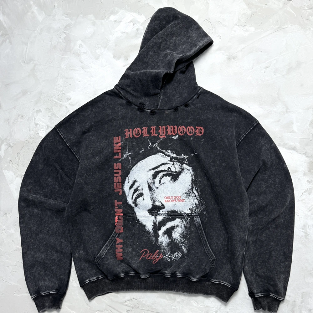 

Yao Fashion Oversize Loose Vintage Cotton Hooded Tops Hoodies Pullover High Street Y2k Streetwear Casual Sweatshirt For Men