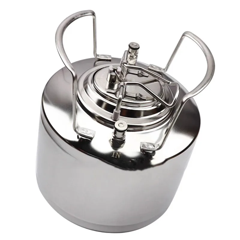 Homebrew Keg, Secondary Fermentation Vessel, 6L Stainless Steel Keg,Pressure Barrel for Beer, Soda, Wine Making
