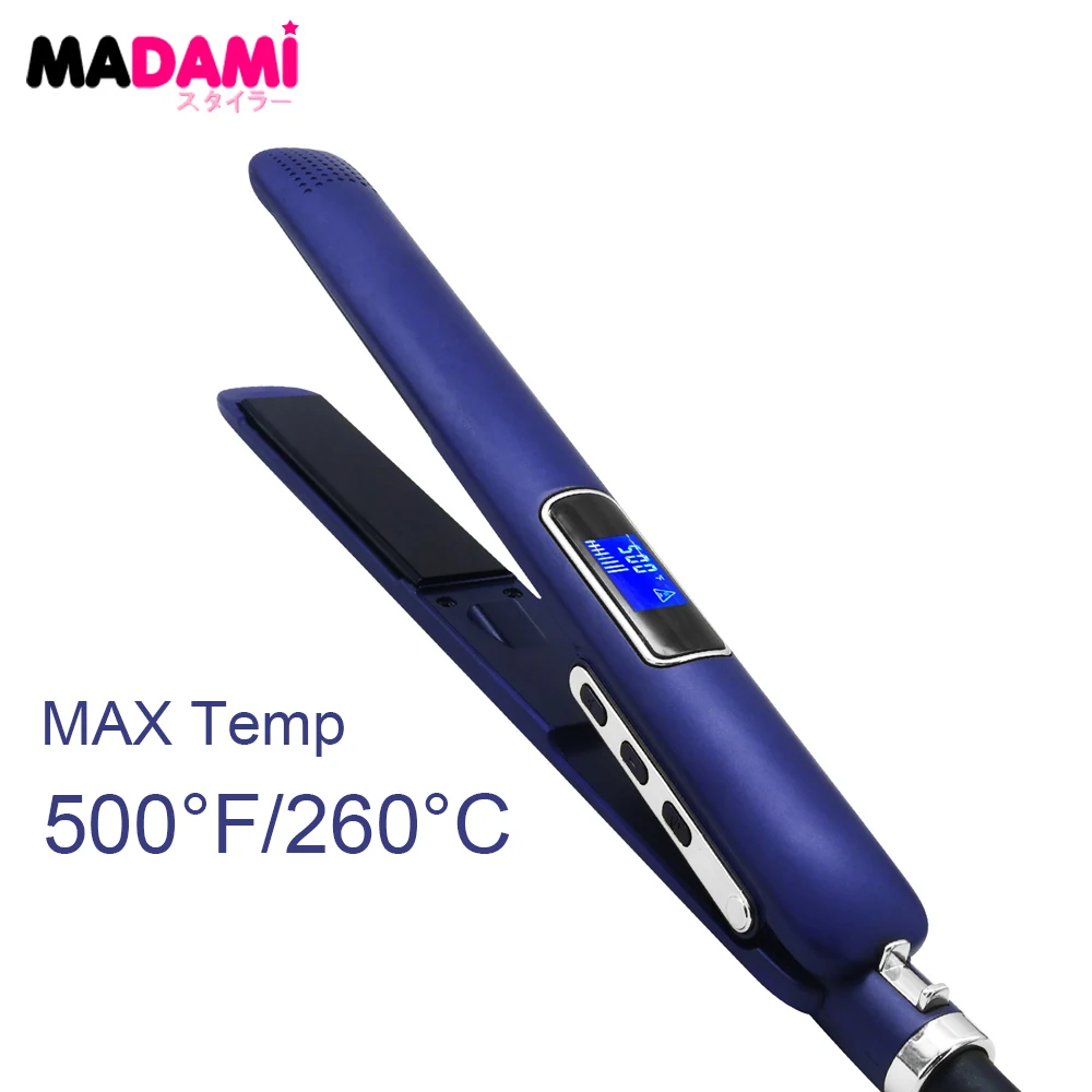 

2 In 1 Hair Straightener and Curler High Temperature 500℉ / 260°C Smooth Frizz Flat Iron Dual Voltage For Salon Travel