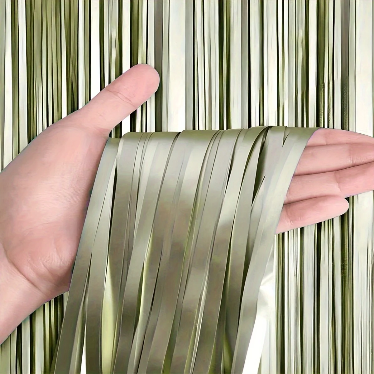 2pcsGreen الليزر المطر الحرير الستار خلفية حفلة عيد ميلاد كابينة تصوير الديكور الحدث الذكرى الزفاف خلفية الديكور