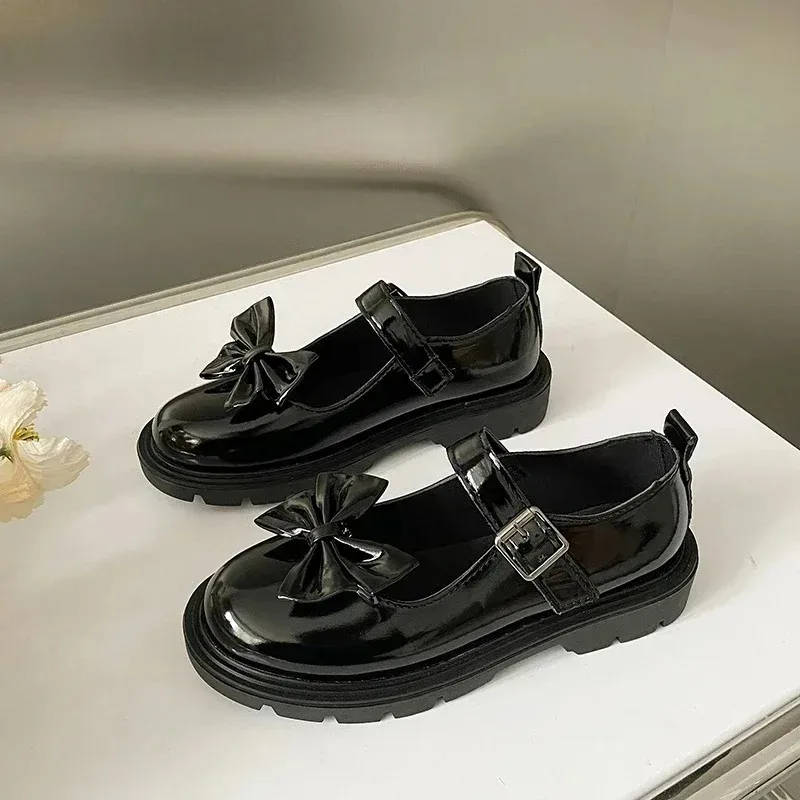 

Size 35-44 Shoes for Women 2025 Vintage Leather Black Mary Jane Shoe Sweet Girls Low Heel Platform Lolita Loafers Women's Pumps