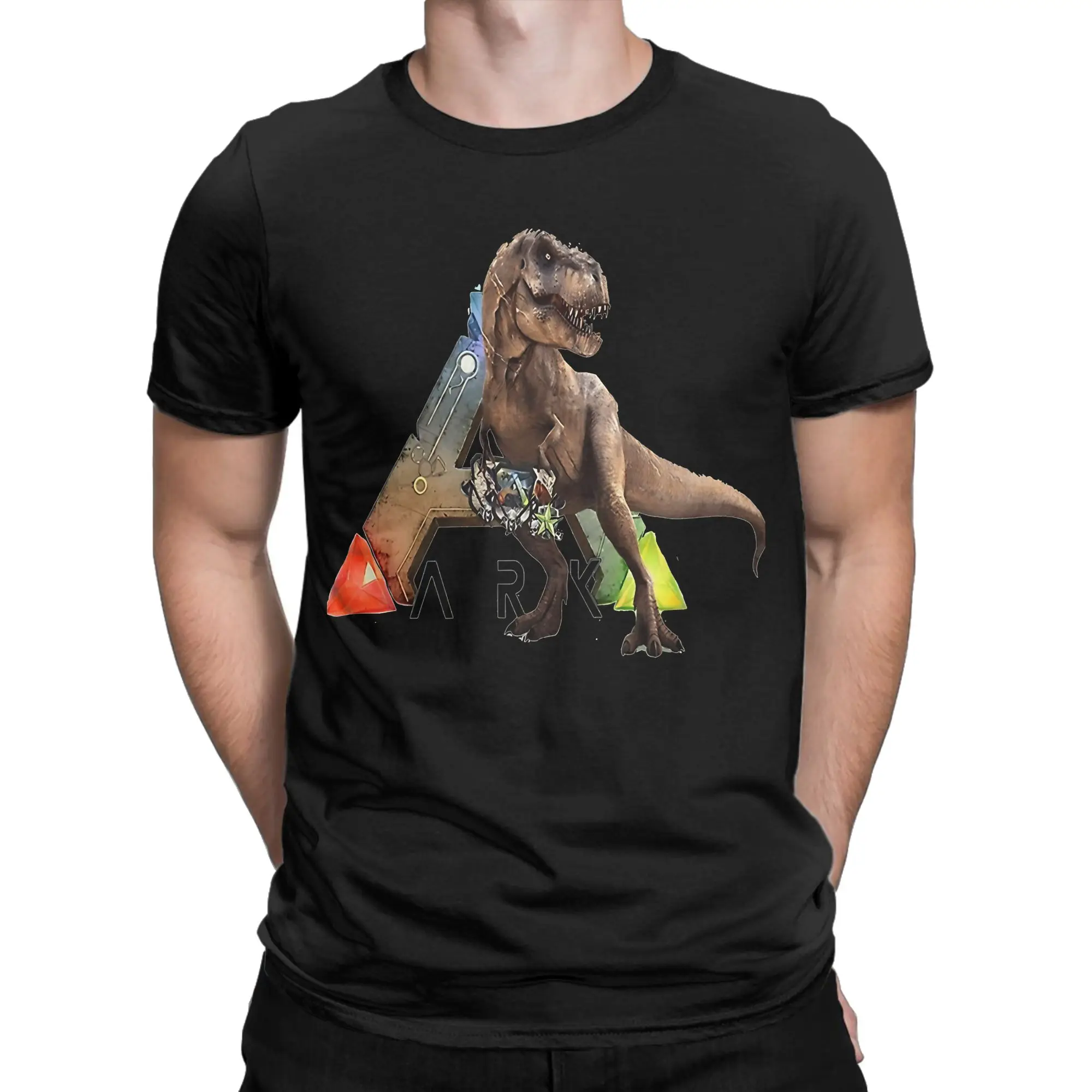 T-Shirt 100% coton pour hommes, motif T Rex préhistorique, nouveauté artistique, ARK Survival Evolved