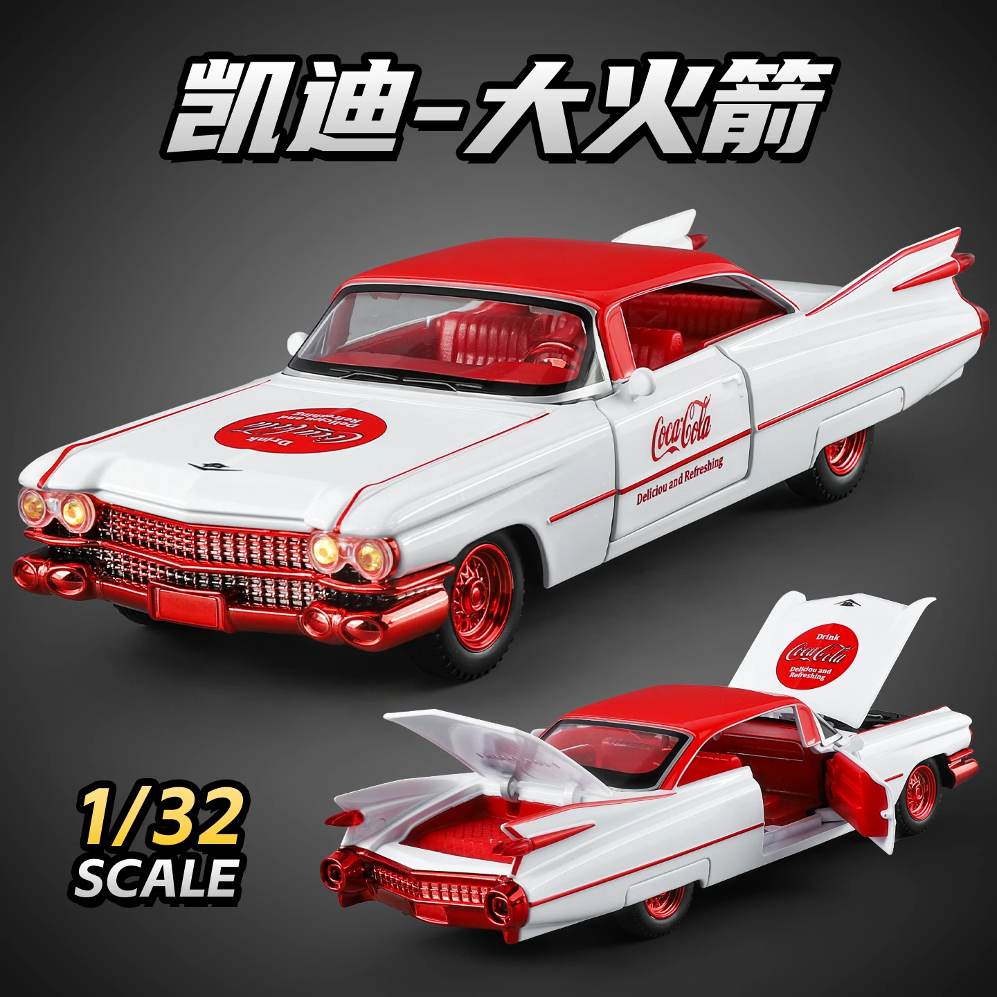 Cadillac – base de plaque signalétique 1:32, nouveau Style, modèle de voiture en alliage de fusée, jouet exquis, son et lumière, cadeau pour garçons, objets de collection