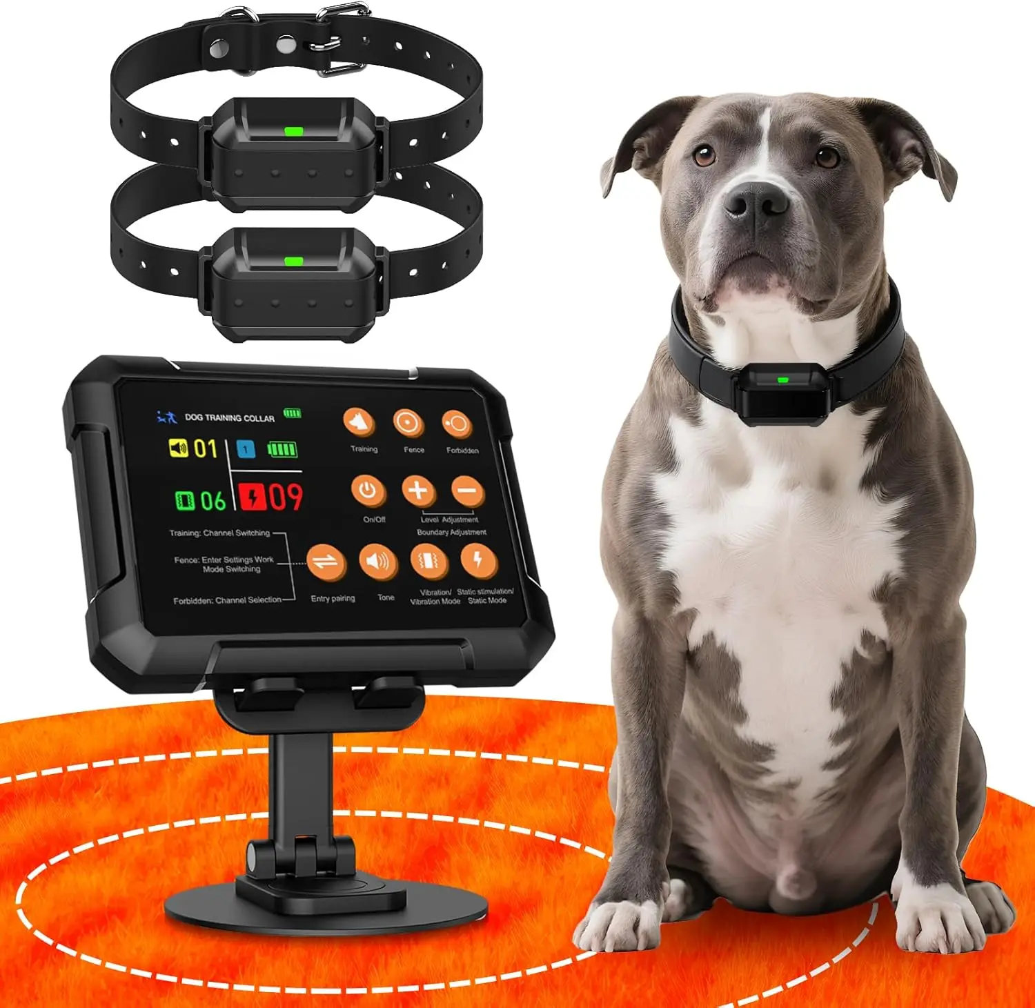 Wireless Dog Fence System for 3 Dogs Radar Electric Fence,10–120ft Range, IPX7 Waterproof Dog Training Collar,Sound, Vibration &
