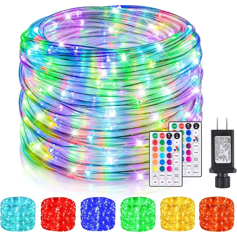 99Ft LED Rope Lights Outdoor, 18 Colors Changing Fairy String Light Plug in with Remote, IP68 Waterproof