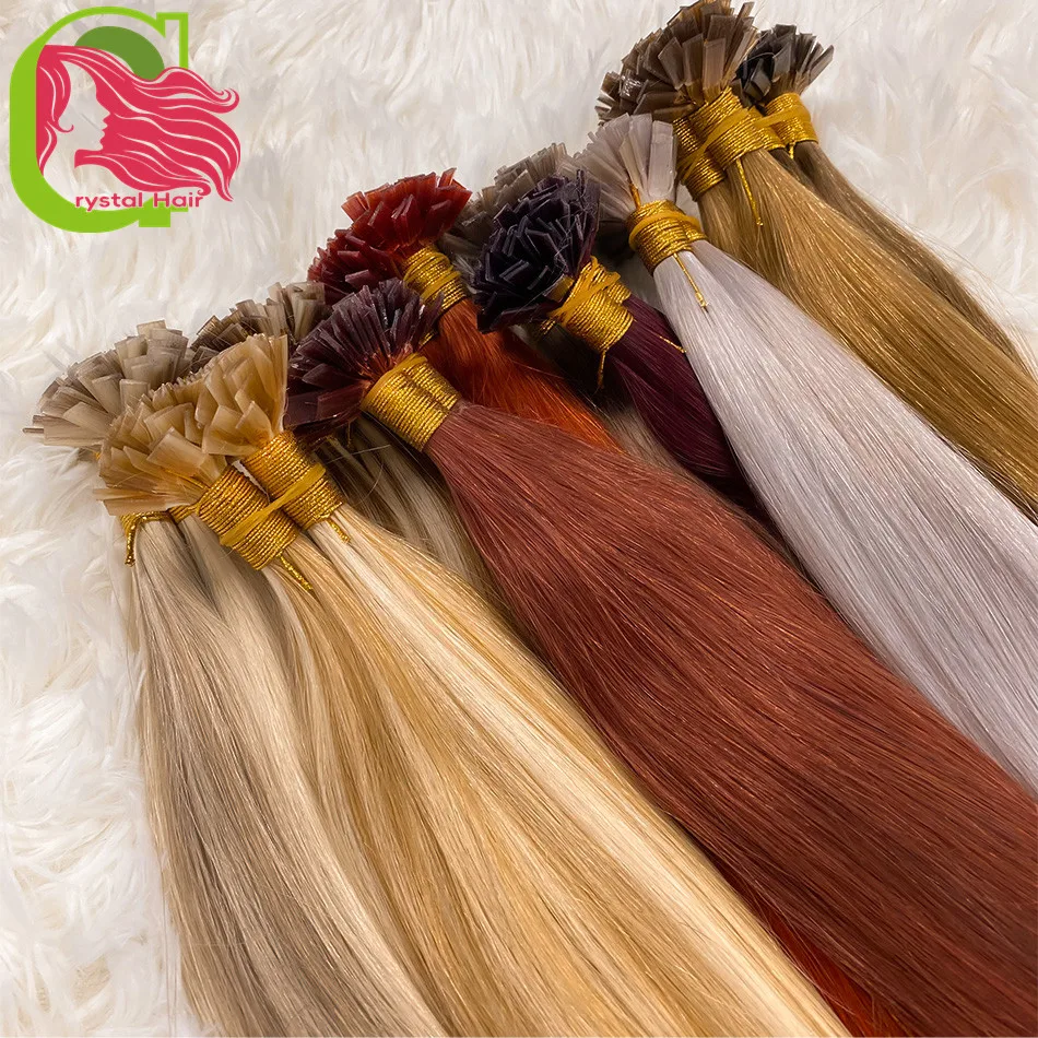 Remy Hair Flat Tip  Real Human Hair Extension Silky Straight Dark Brown Pre Bonded Keratin Fusion Hair Advanced Salon Quality