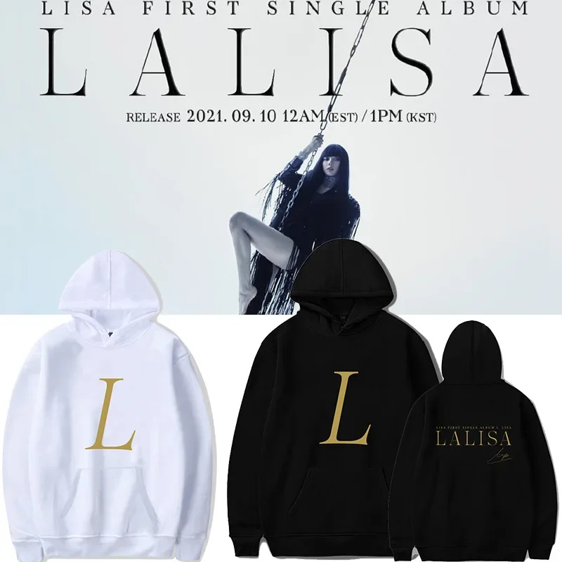 LISA SOLO Debut Album LALISA Peripheral Support Song Outfit Same Style Pullover Hoodie Pure Cotton Fleece Hoodie